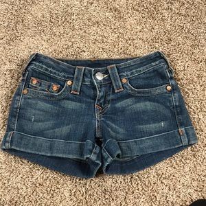 True Religion Allie Cuffed Denim Shorts Size 25